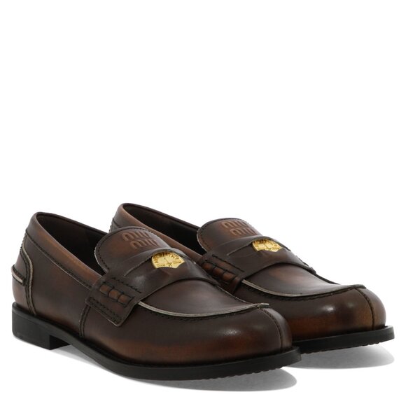 Miu Miu Vintage Leather Loafers IT 40 Women - Picture 2 of 5
